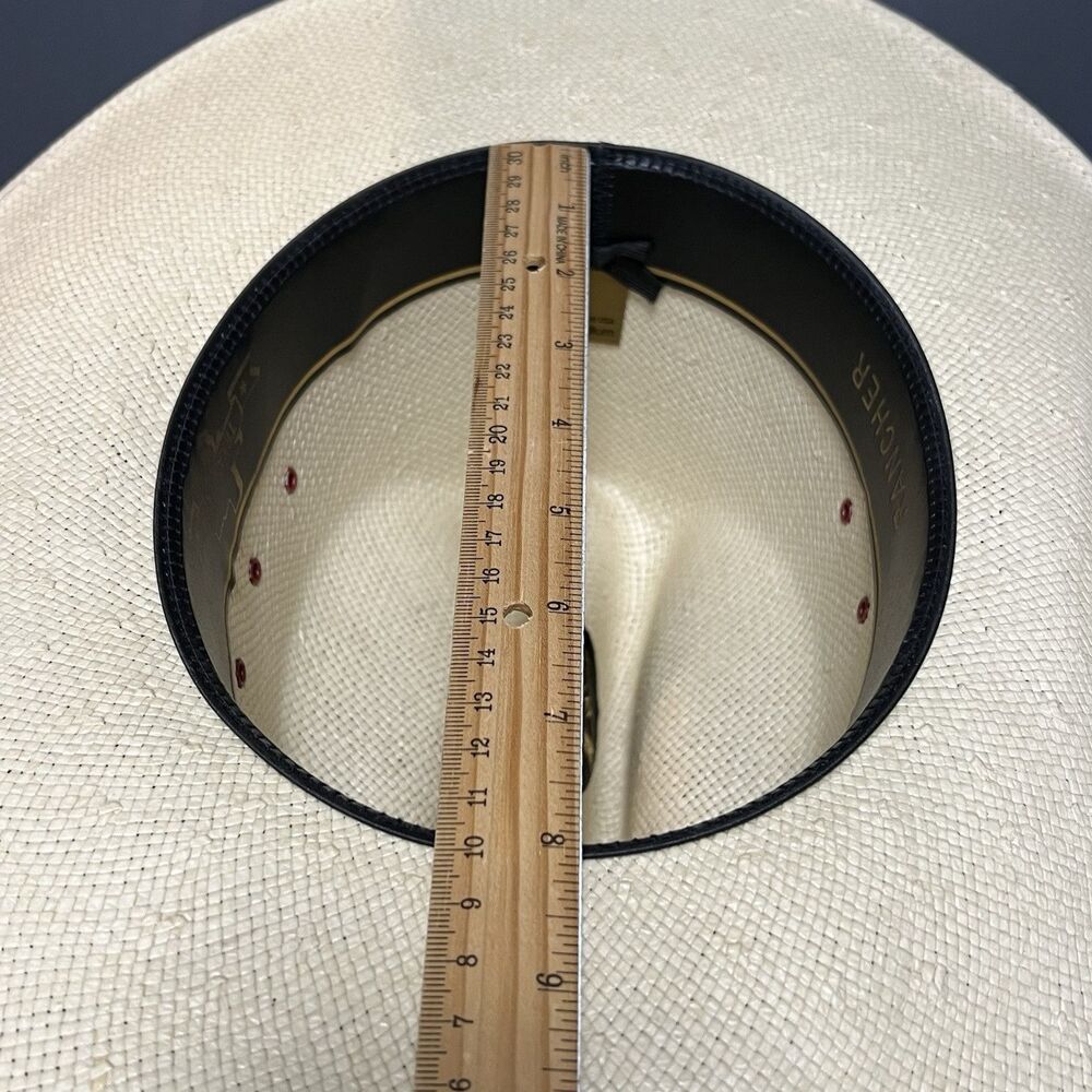 Texas Hat Company Straw Cowboy Hat “Big Bend” Mens Size Small Black Hatband New - Picture 13 of 14